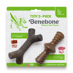 Benebone Tiny 2-Pack Maplestick & Zaggler Bacon