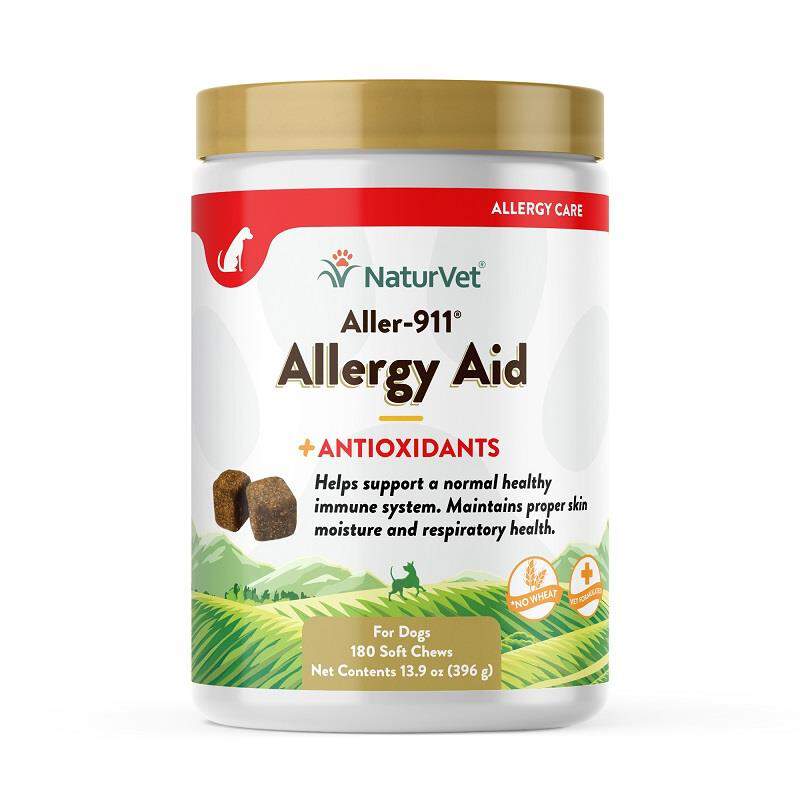 Aller-911 Allergy Aid Plus Antioxidants Comprimés Tendres Pour Chiens Et Chats NaturVet, 180 unités