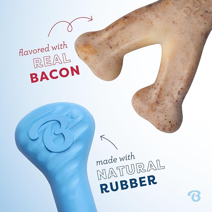 Benebone Puppy Pack - Natural Rubber Bone & Wishbone Bacon