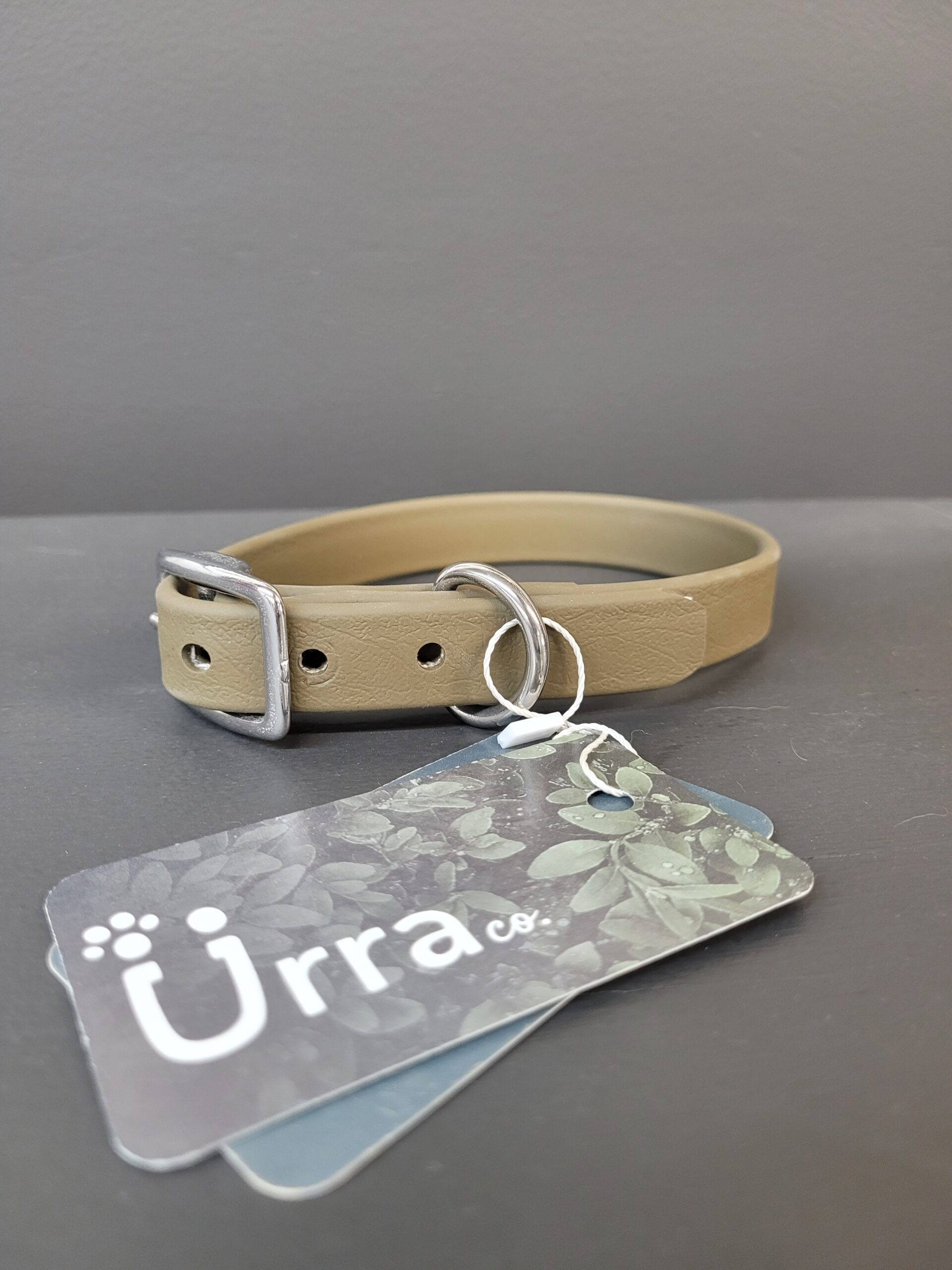 Collier Urra En Biothane Vert Kaki