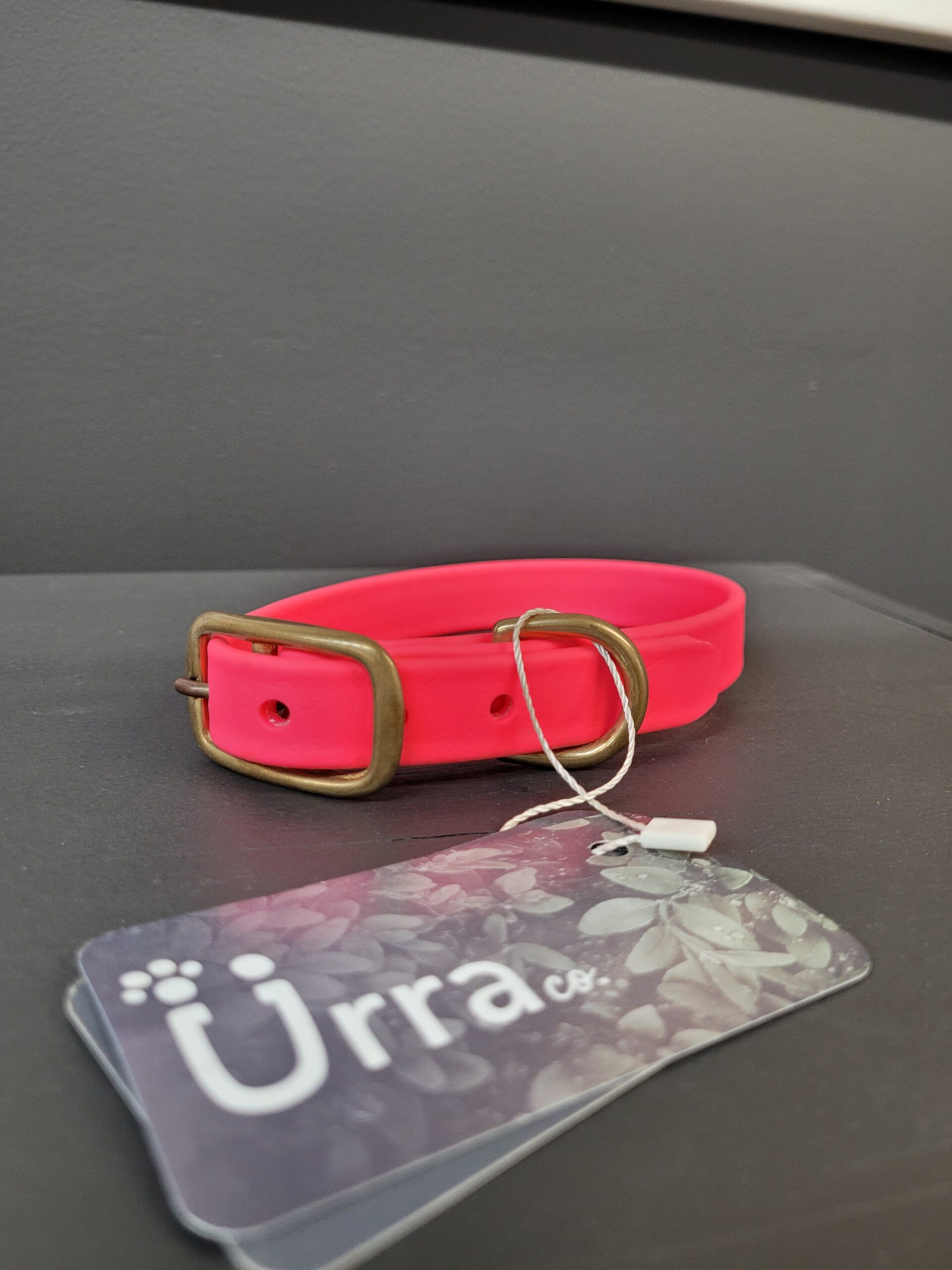 Collier Urra En Biothane Rose Fluo