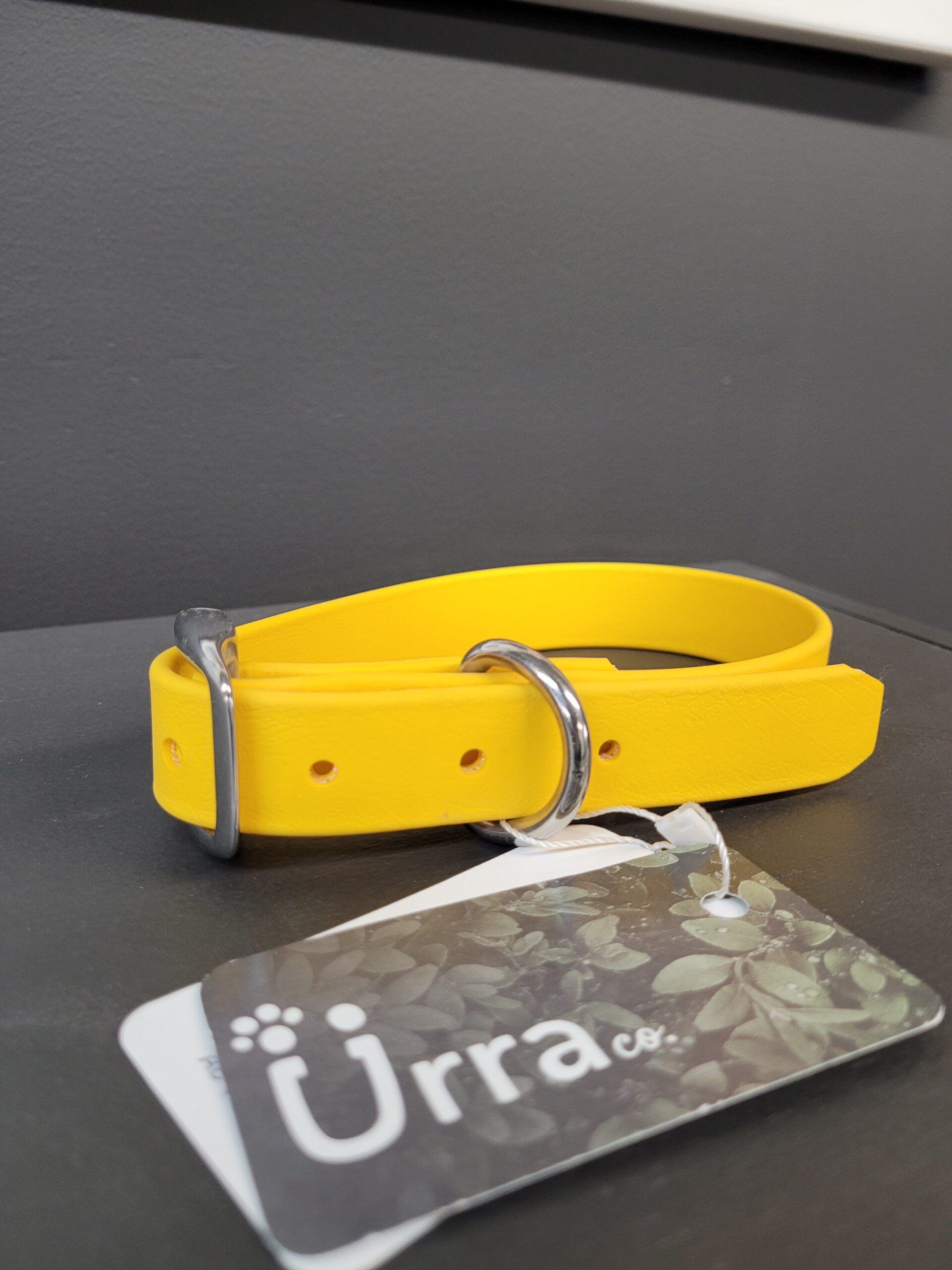 Collier Urra En Biothane Jaune