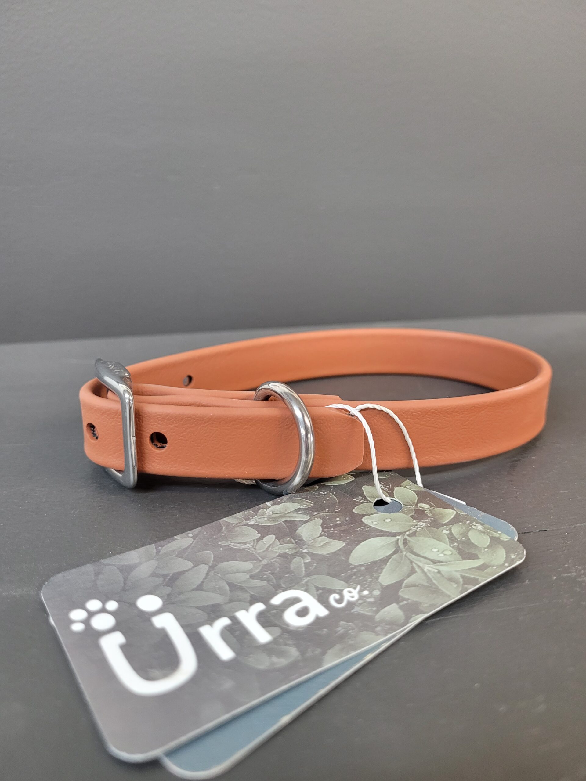 Collier Urra En Biothane Brun