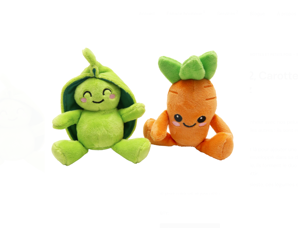 Peluche Pack De 2, Carottes Et Petits Pois - Snug Arooz