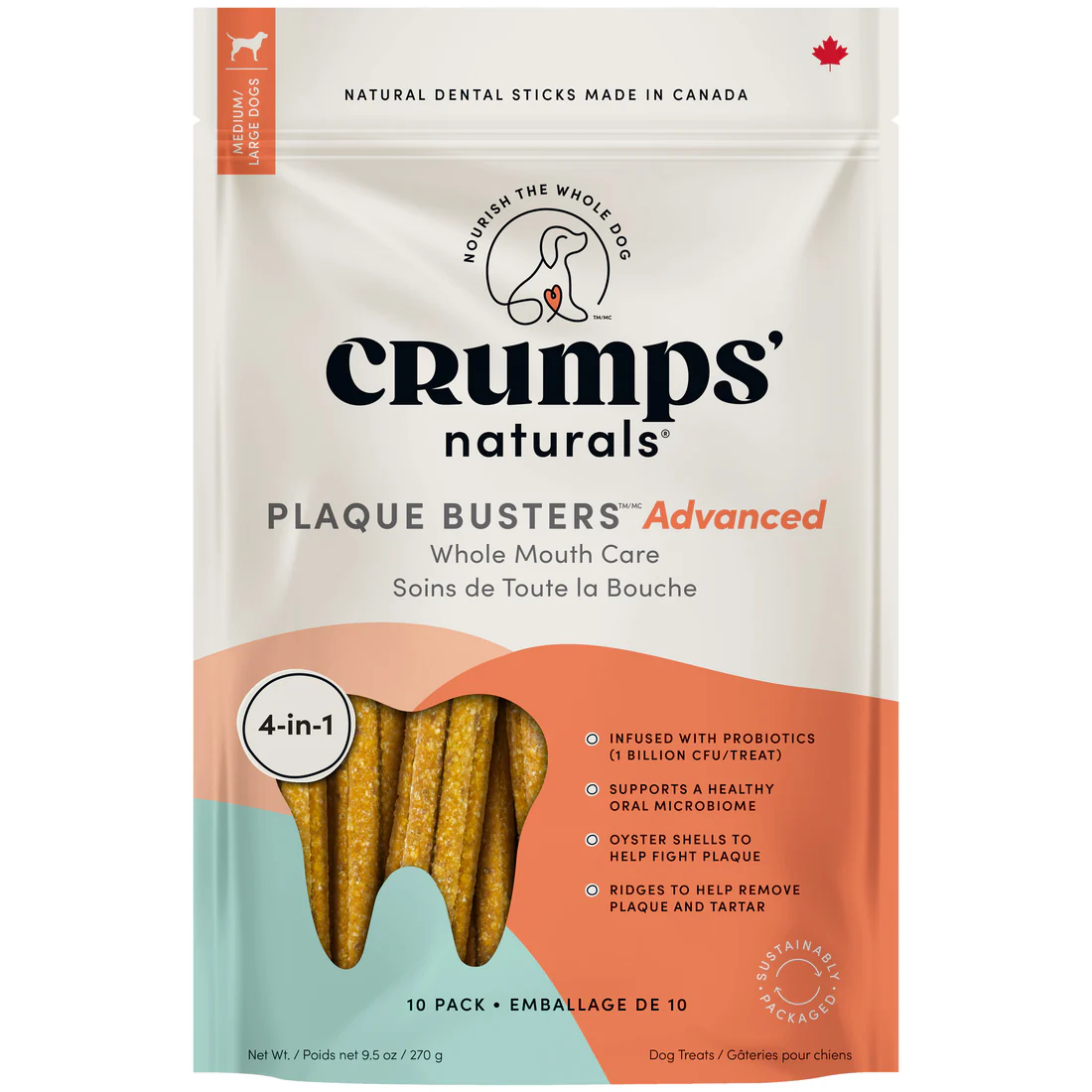 Crumps' Naturals Plaques Busters Bâtonnets Dentaires - Soins De Toute La Bouche