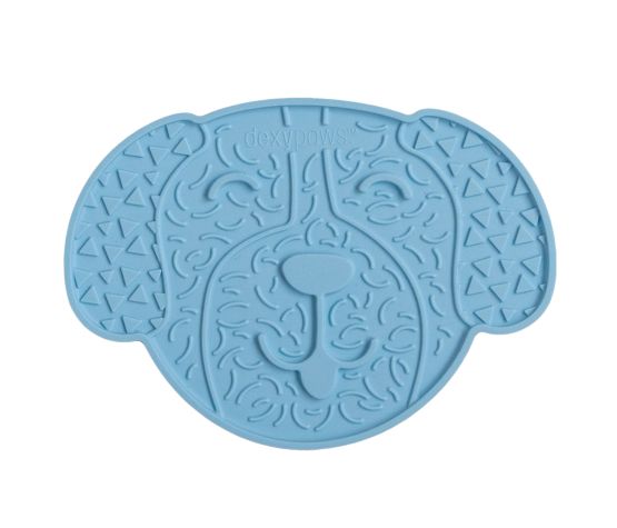 Tapis De Léchage en forme de tête de chien (bleu) - DexyPaws