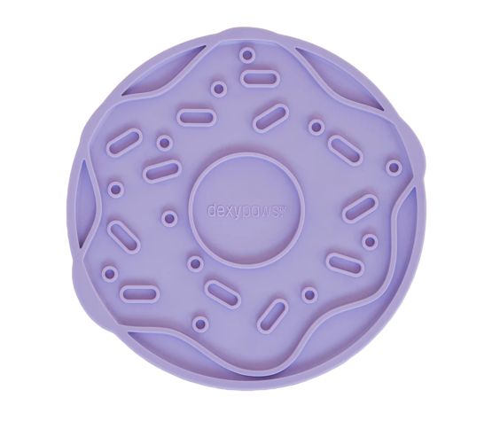 Tapis De Léchage en forme de beignet mauve - DexyPaws