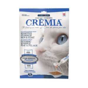 Crèmia Gâteries à Lécher Pour Chat, Sans Grains, Peau et Estomac - Thon - 12 X 15 gr - Oven Bake Tradition
