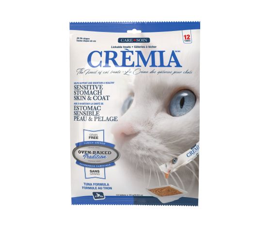 Crèmia Gâteries à Lécher Pour Chat, Sans Grains, Peau et Estomac - Thon - 12 X 15 gr - Oven Bake Tradition